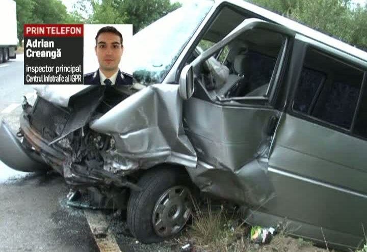Accident grav, soldat cu patru răniţi. Un microbuz s-a ciocnit cu un tir 