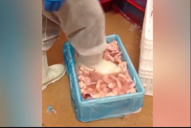 Imaginile au înfuriat consumatorii. Carnea de pui, dezgheţată cu picioarele