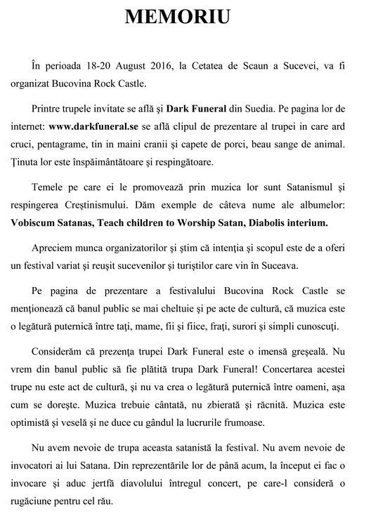 Preoţii cer interzicerea unei trupe din Suedia la Bucovina Rock Castle pentru că ar fi "satanişti"