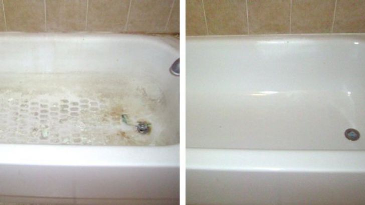 Cum cureţi RAPID o cadă pătată, cu două ingrediente din bucătărie. Va arăta ca nouă!
