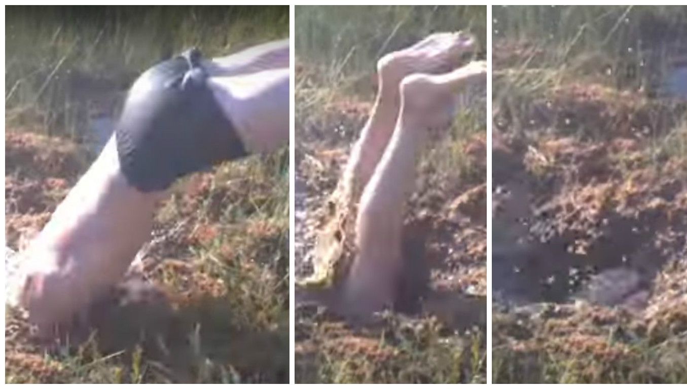 Clipul straniu filmat în Rusia. Tinerii plonjează în gaură și dispar. Explicația e șocantă