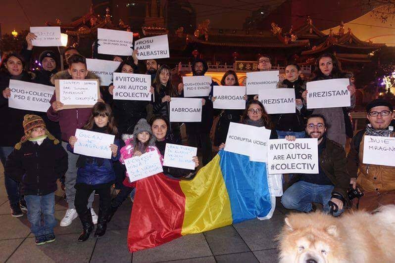 Protest românesc la Shanghai