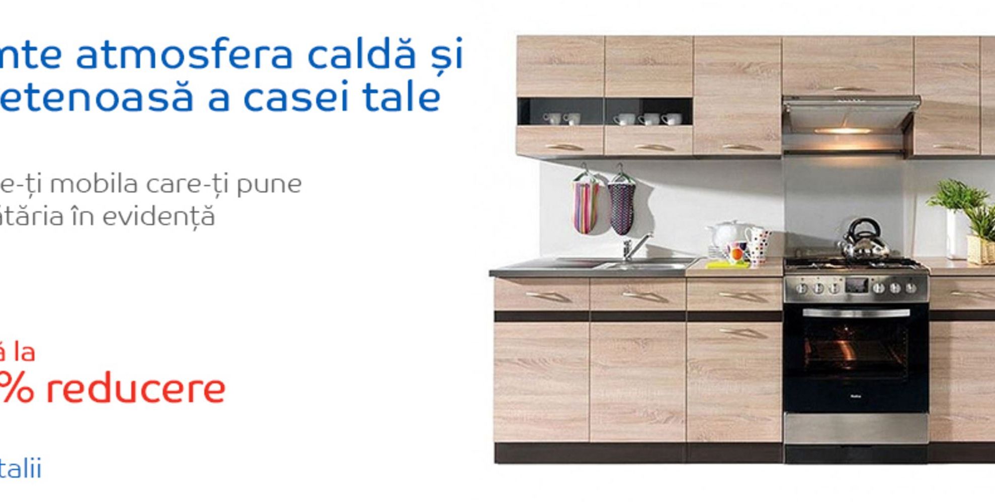 Mobilier de bucatarie de la eMAG cu 50% reducere – Promotia asta e senzationala