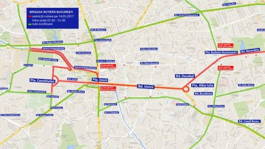 Restricţii de circulaţie în Bucureşti, pentru Semimaratonul Internaţional. Rute ocolitoare