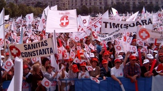Proteste ale sindicatelor sanitare. Foto/Arhivă