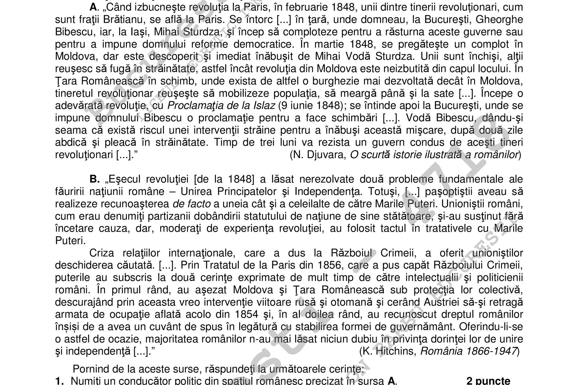 Subiecte şi barem BAC 2018 Istorie. Calculează-ţi singur nota la proba obligatorie a profilului