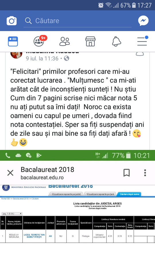Profesori certaţi de o elevă, pentru cum i-au corectat lucrarea de la BAC: "Sunteţi inconştienţi!"