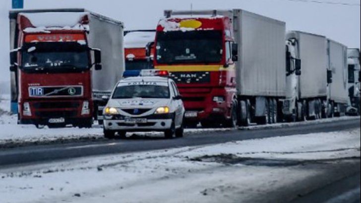 Sute de camioane, blocate în Vama Giurgiu, după ridicarea restricțiilor în Bulgaria