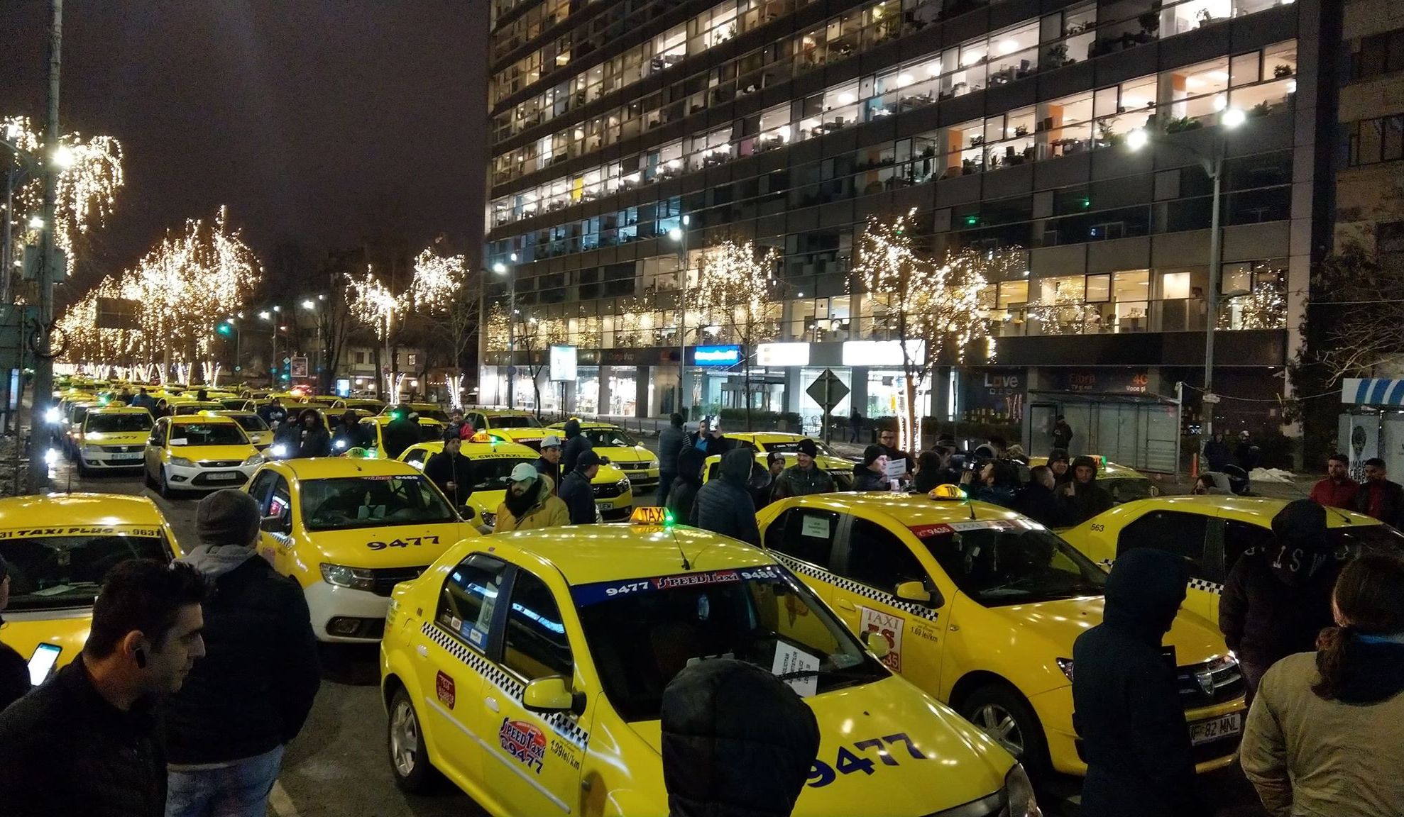 Dosar penal după protestul taximetriștilor de luni seară 