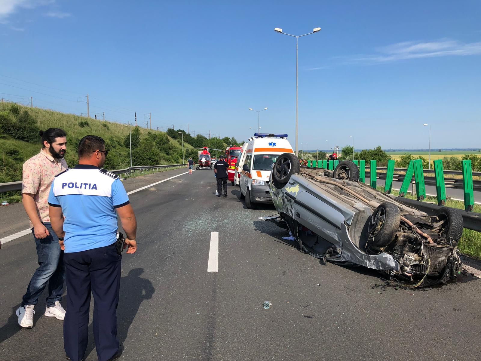 Accident pe Autostrada Soarelui. A fost chemat elicopterul SMURD! Imagini cumplite