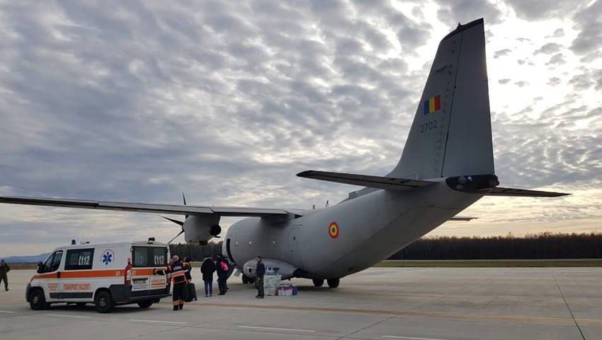 Pacient cu arsuri, transportat la Bruxelles cu o aeronavă militară Spartan. Anunțul MApN/ Arhivă foto