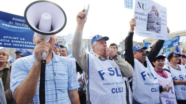 Protest al sindicatelor din Educație