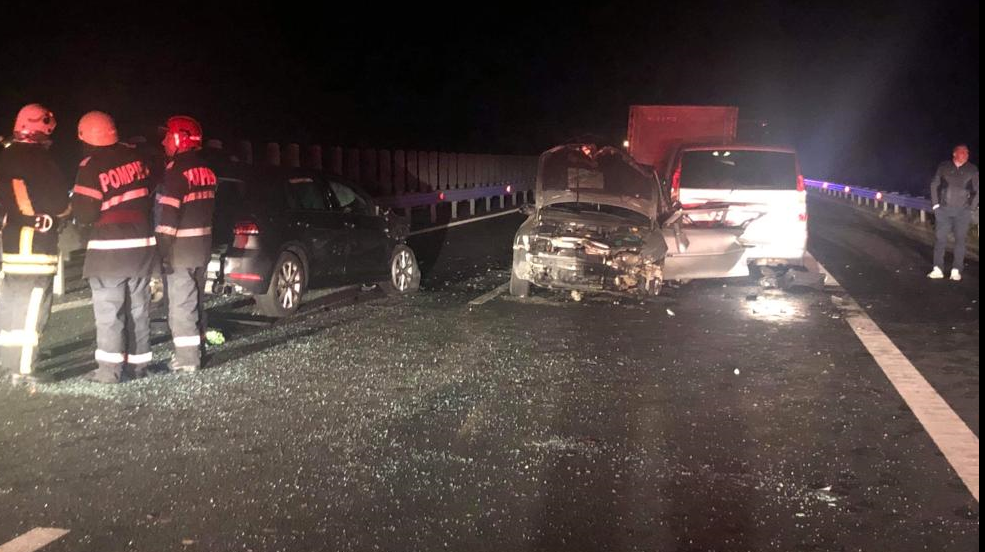 Carambol pe A1. Accident în lanț, victime multiple