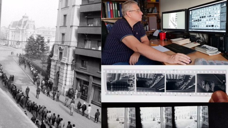 Revoluţie 1989 | Fotografii-document din 21 decembrie 1989, făcute din Calea Victoriei, de deasupra magazinului Muzica. Exclusiv realitatea.net