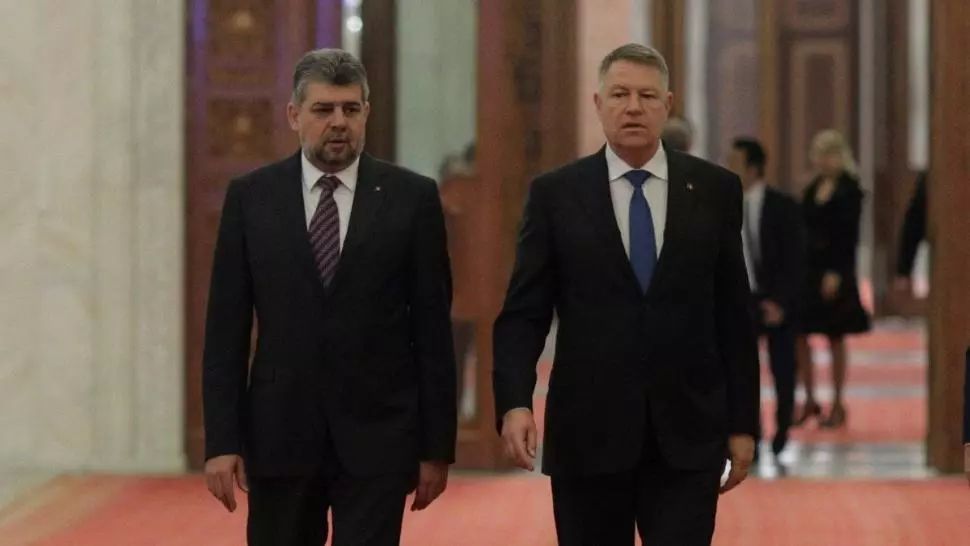 Marcel Ciolacu și Klaus Iohannis. Sursa foto: INQUAM 