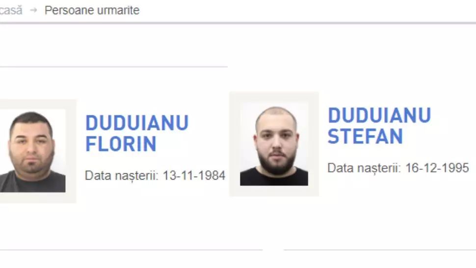Doi membri ai clanului Duduianu, dați în urmărire generală, în dosarul sanțajării unor maneliști