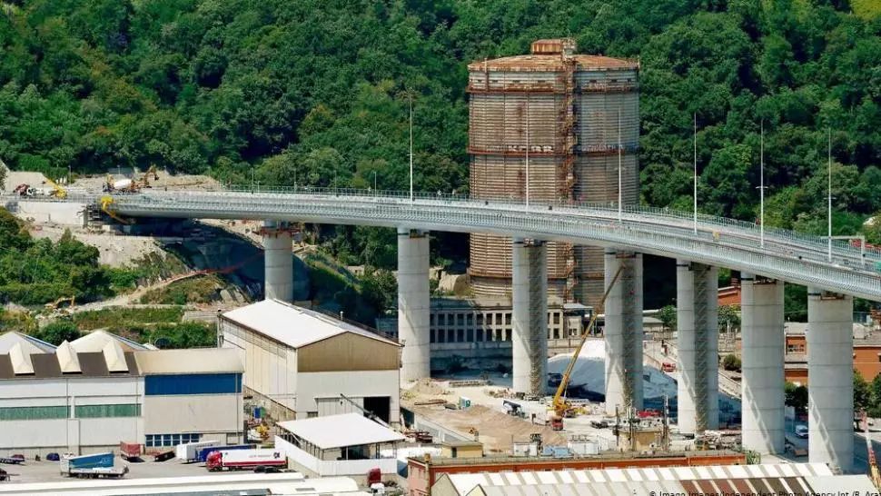 Noul pod San Giorgio din Genova, construit in locul Podului Morandi prăbușit în august 2018