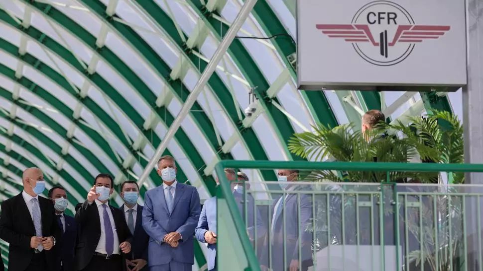 Președintele Klaus Iohannis, la deplasarea test cu trenul pe conexiunea feroviară „Gara de Nord- Aeroportul Internațional Henri Coandă-Otopeni” Foto: Inquam Photos/George Calin