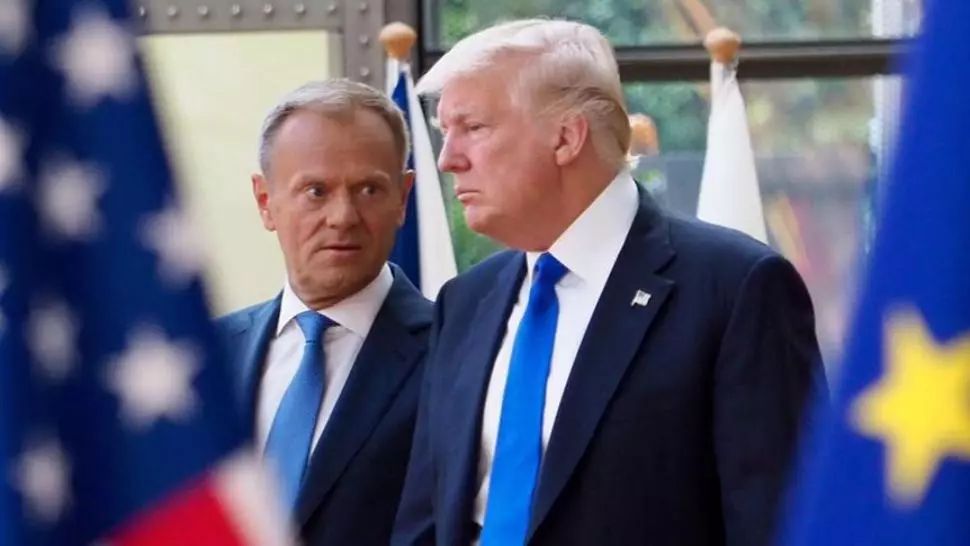Donald Tusk, fost președinte al Consiliului European, și Donald Trump