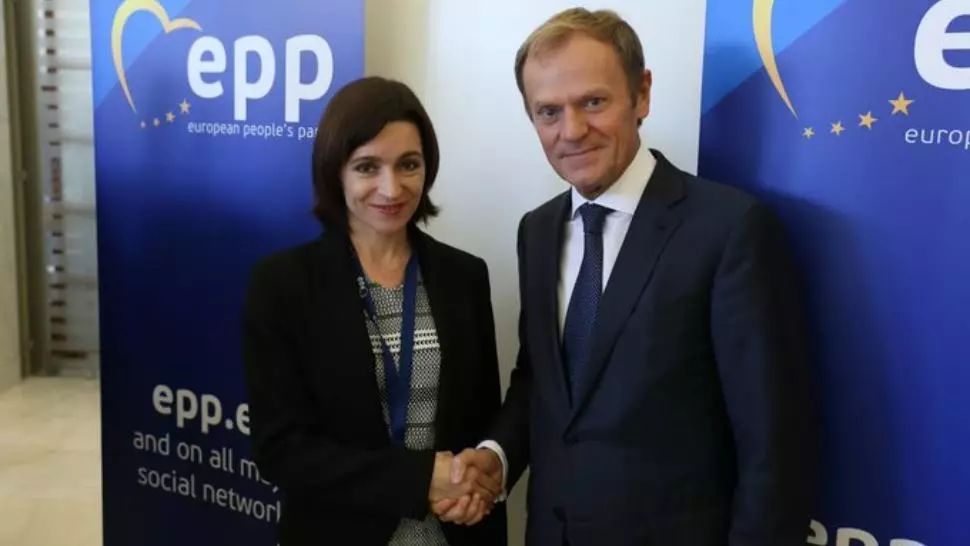 Maia Sandu și Donald Tusk. Foto: Twitter