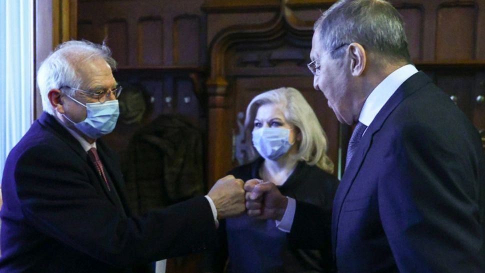 Josep Borrell și Serghei Lavrov, ministrul de Externe al Rusiei - imagine de arhivă