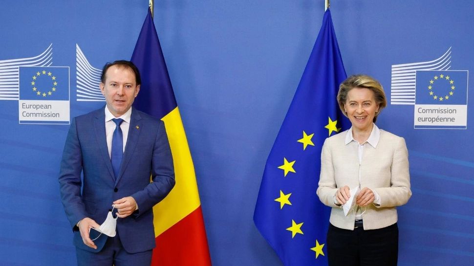 Florin Cîțu și Ursula von der Leyen (arhivă)