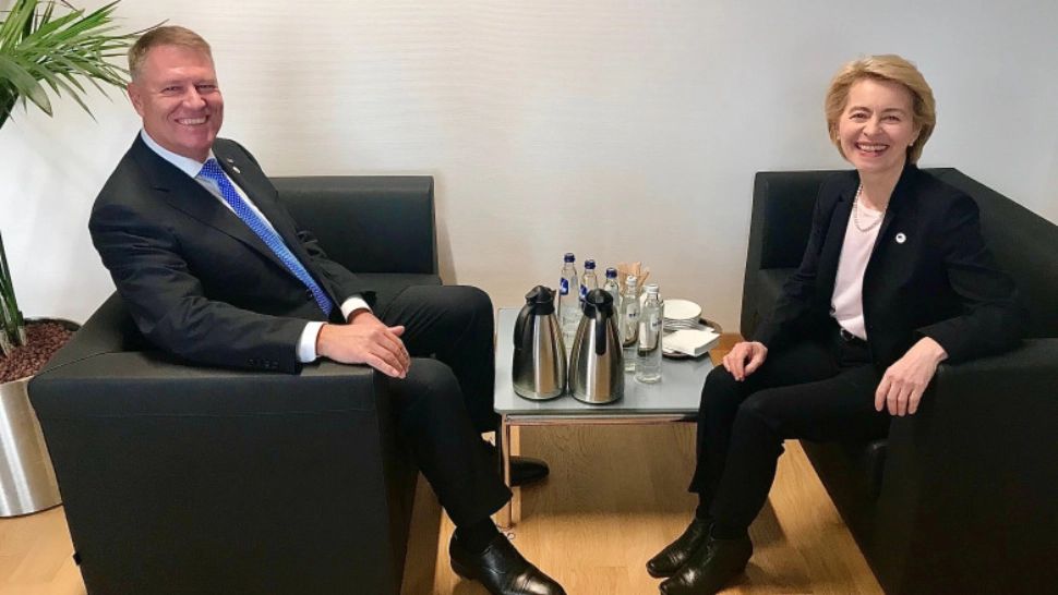 Ursula Van der Leyen si Klaus Iohannis (sursă foto: Klaus Iohannis/twitter)