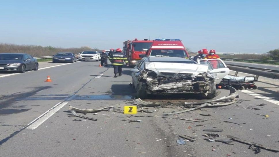 Accident în lanț. Foto: Realitatea de Argeș