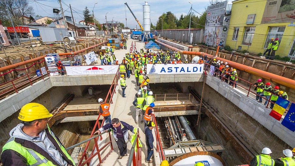 Santierul stației de metrou Străulești
