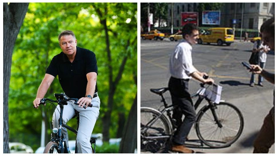 Klaus Iohannis și Nicușor Dan pe bicicletă