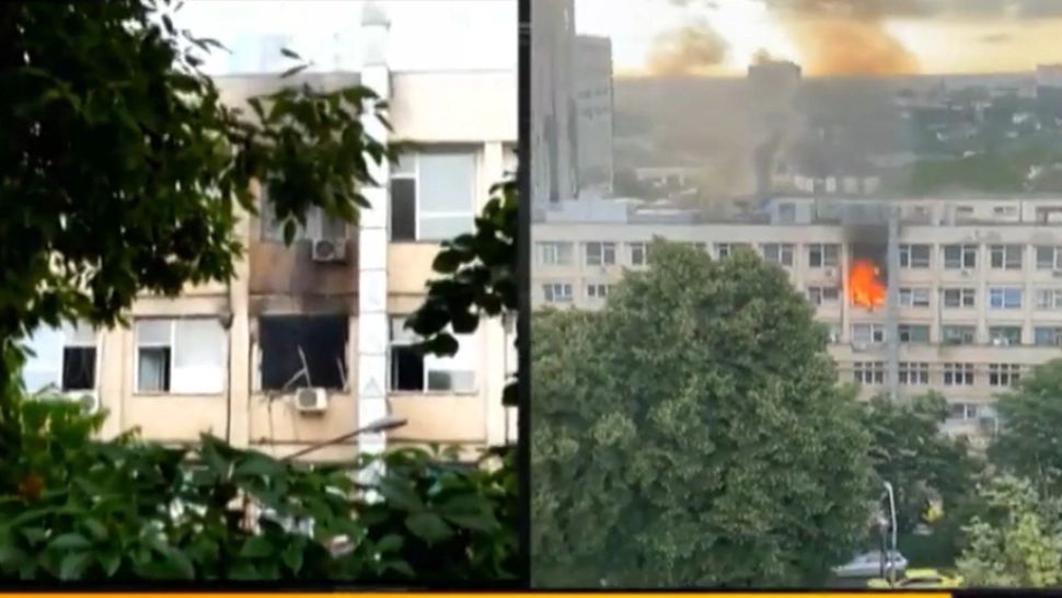 Incendiu la Spitalul de copii din Iași. Foto: captură Realitatea Plus