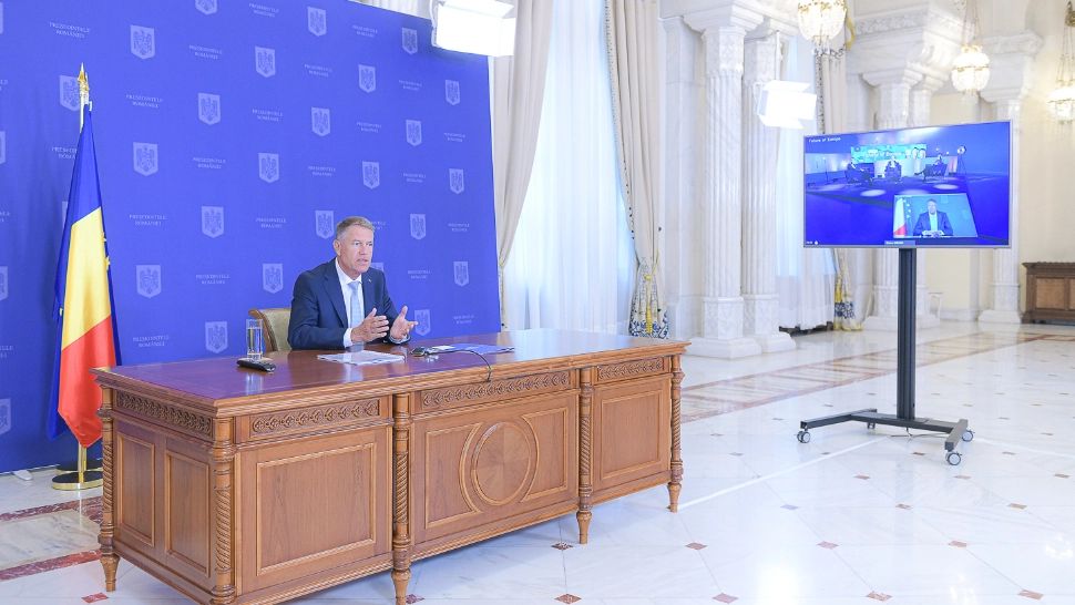 Klaus Iohannis, la dezbaterea on-line „Să vorbim despre viitorul Europei” (Let’s talk - Future of Europe) /Foto: Administrația Prezidențială