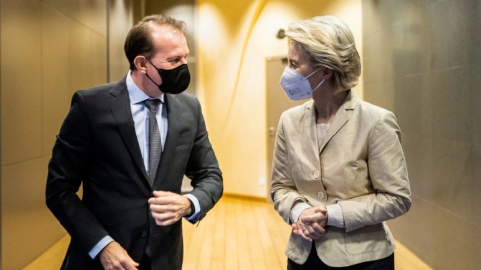 Florin Cîțu și Ursula von der Leyen, șefa CE