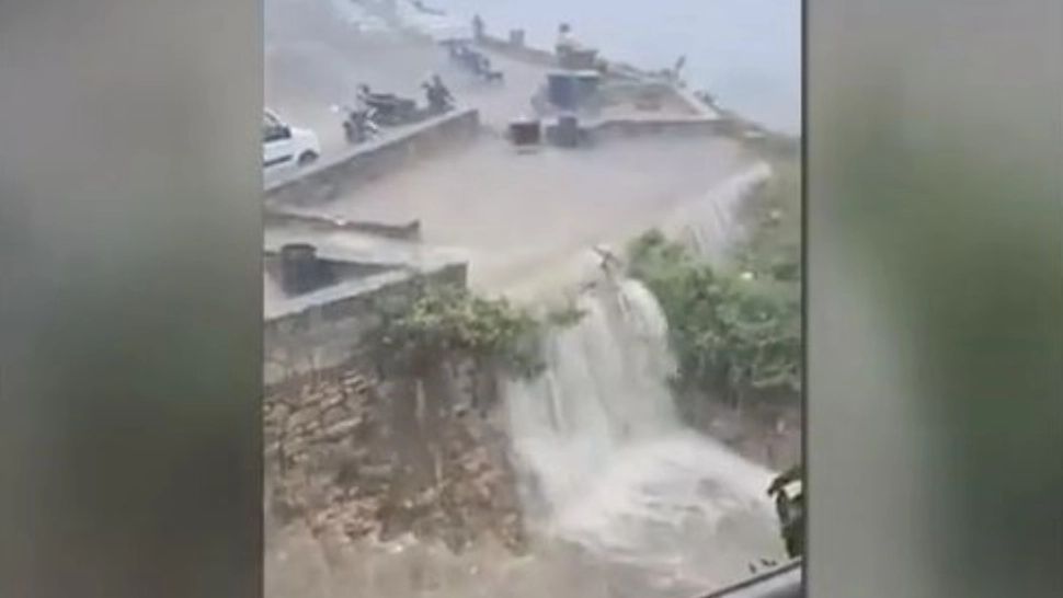 Inundații puternice în Halkidiki, Grecia. Captură video