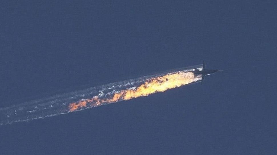 Avion de vânătoare rusesc, prăbușit / Captură foto 