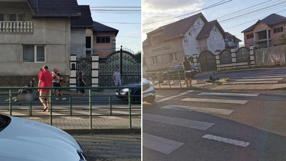Femeia a rămas la pământ după impact