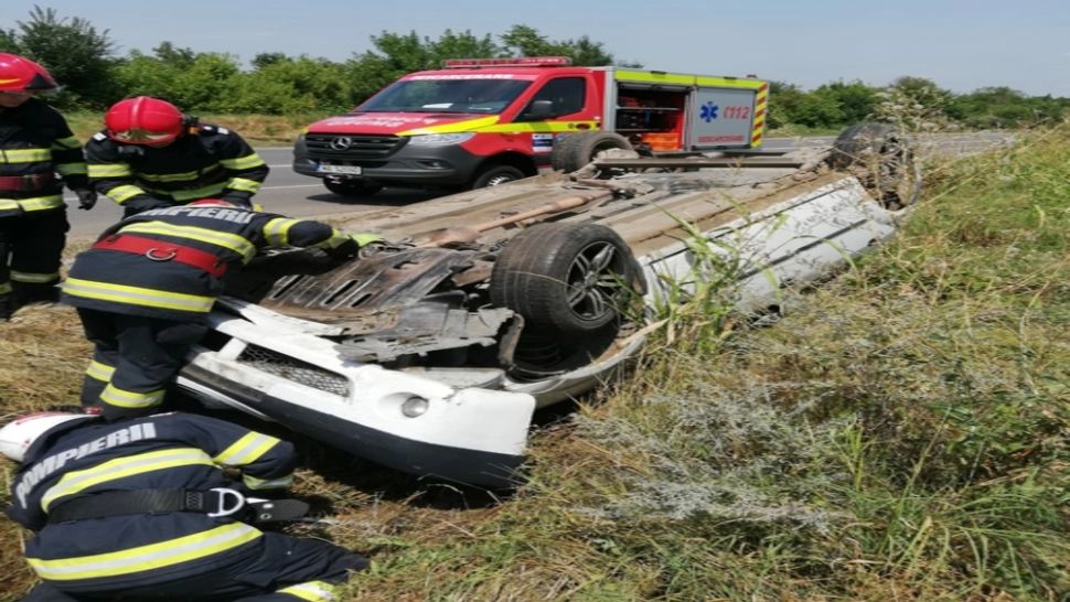 Accident la Coșereni. Foto: ISU Ialomița