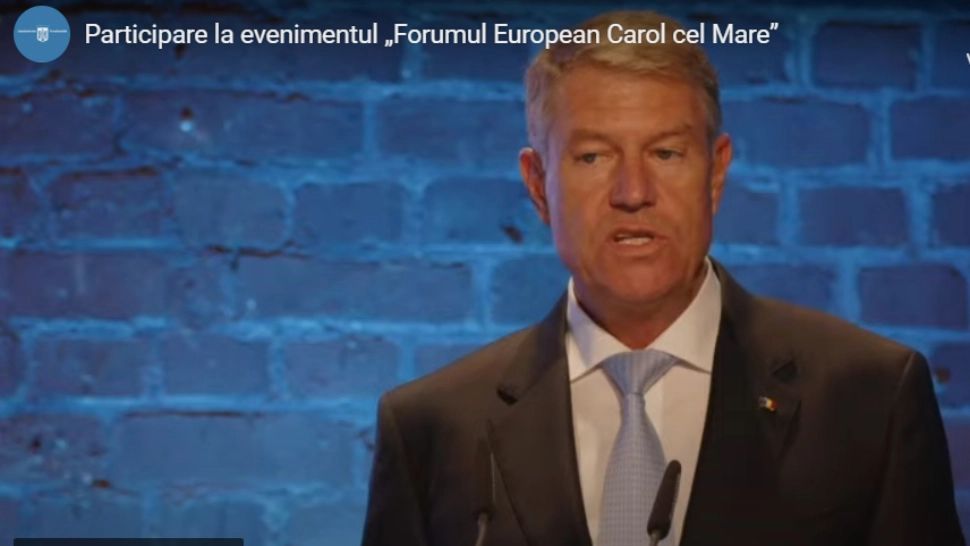 Discurs Klaus Iohannis, la Aachen, în Germania / Captură video