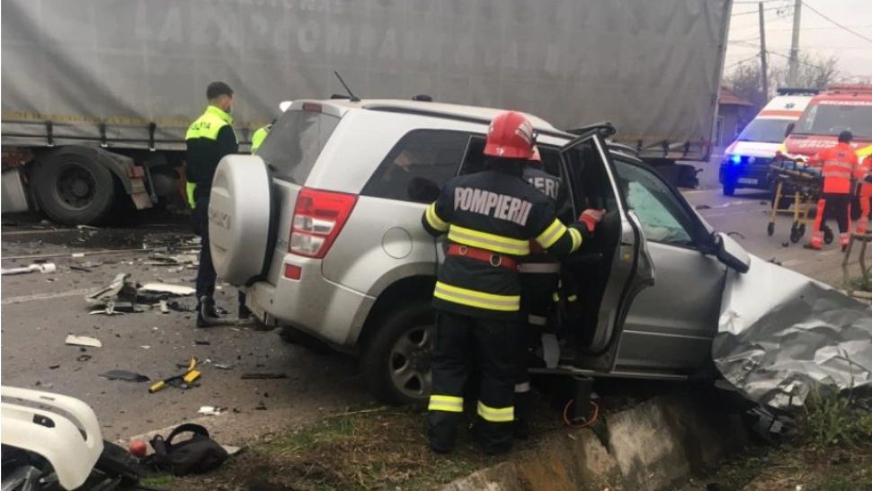 Accident jud. Prahova, la Ciorani / Captură foto