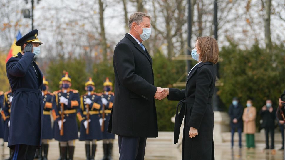 Klaus Iohannis și Maia Sandu la Palatul Cotroceni. Foto/Administrația Prezidențială