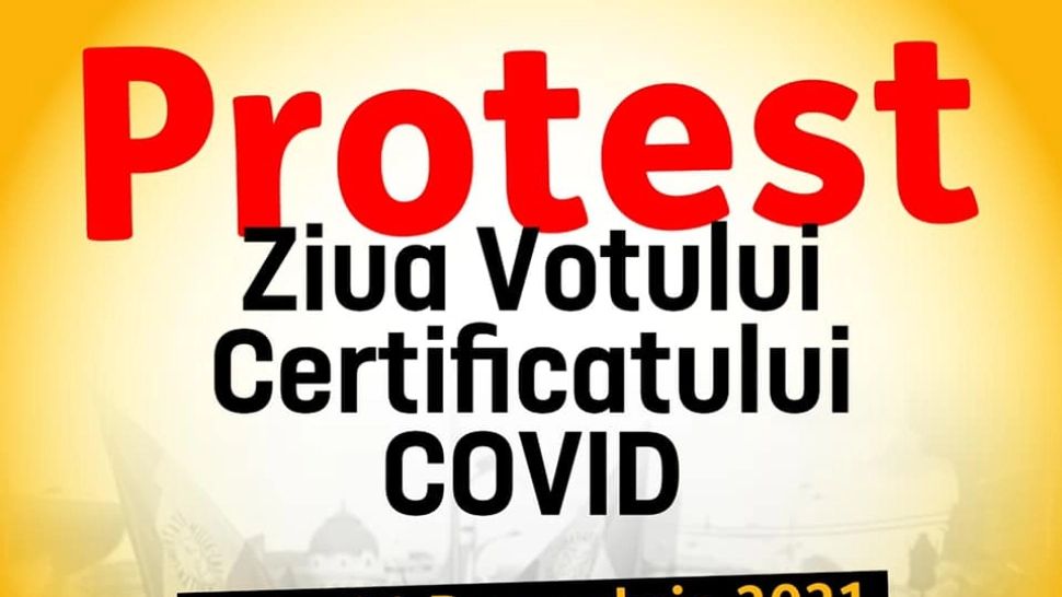 Afiș protest / Facebook George Simion