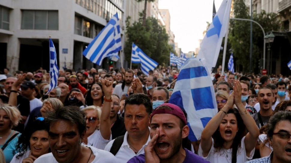 Protest anti vaccin Grecia FOTO:Profimedia 