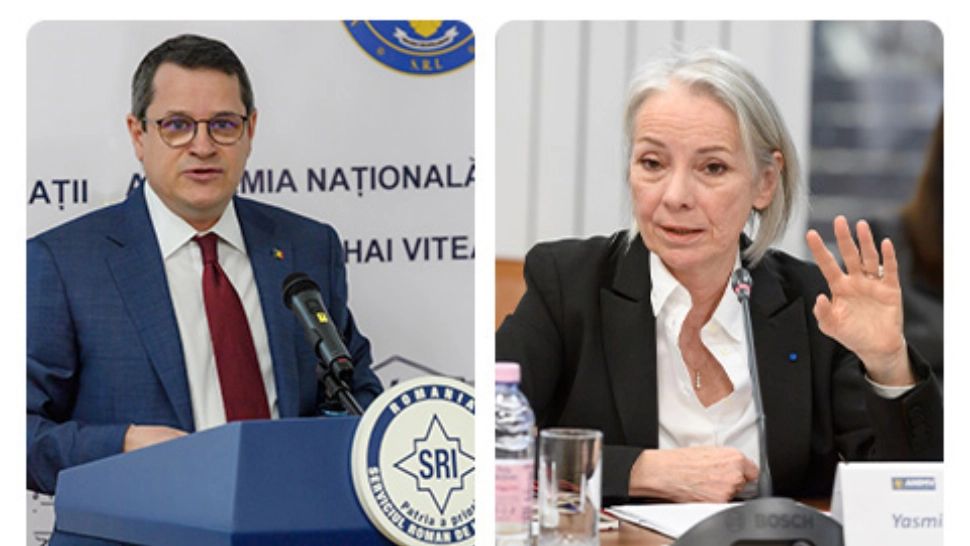 Directorul SRI, Eduard Hellvig, și Yasmine Gouédard, directorului Secretariatului Permanent al Colegiului de Informații în Europa / Foto: SRI