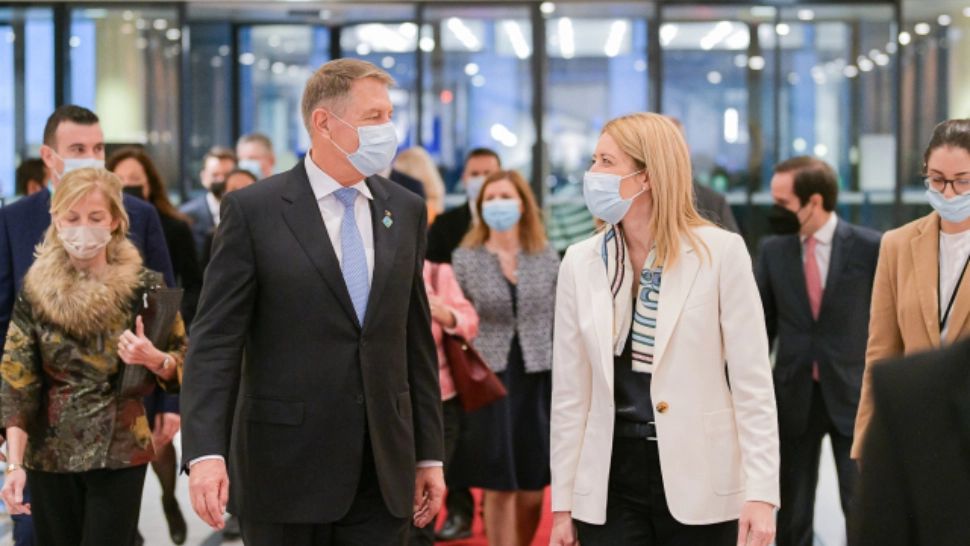Klaus Iohannis, primit de șefa Parlamentului European