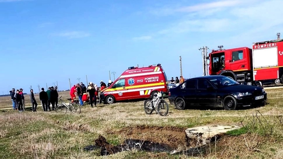 VIDEO Accident grav în jud. Teleorman. 2 copii, loviți de un șofer care participa la o cursă ilegală