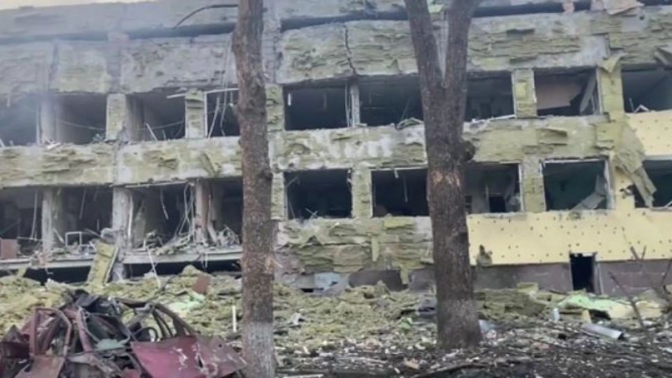 Maternitatea Nr. 2 din orașul ucrainean Mariupol. Foto/Captură video