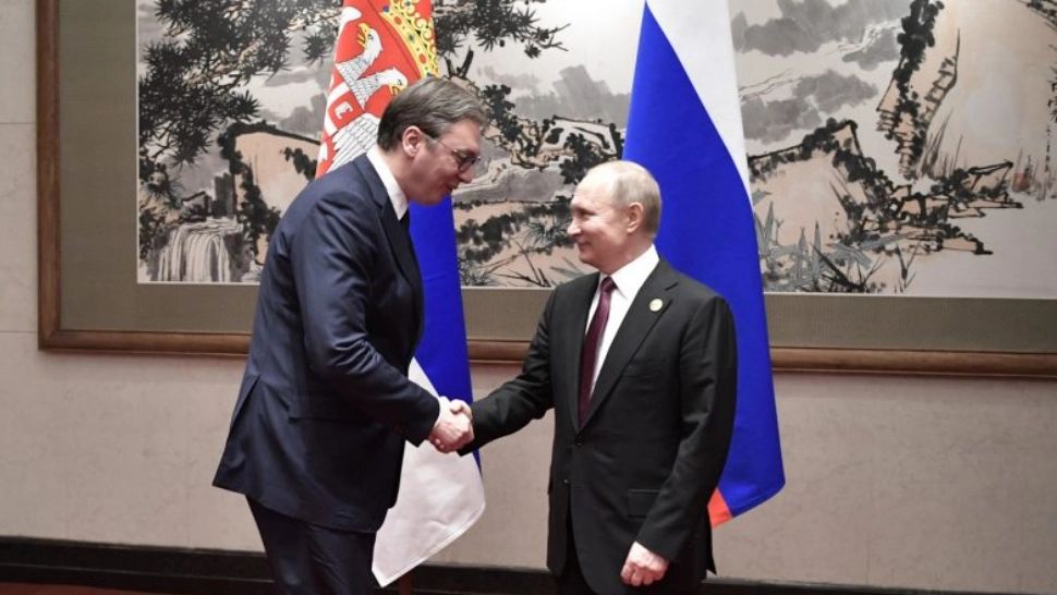 Aleksandar Vucic, președintele Serbiei, Vladimir Putin, președintele Federației Ruse Foto: EPA/EFE