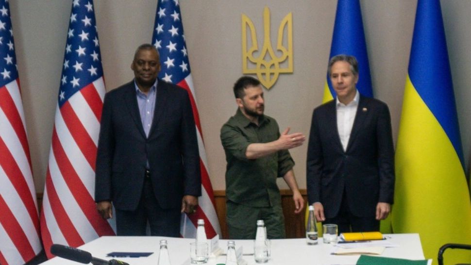 Volodimir Zelenski, întâlnire cu Antony Blinken și Lloyd Austin, la Kiev Foto: Profi Media