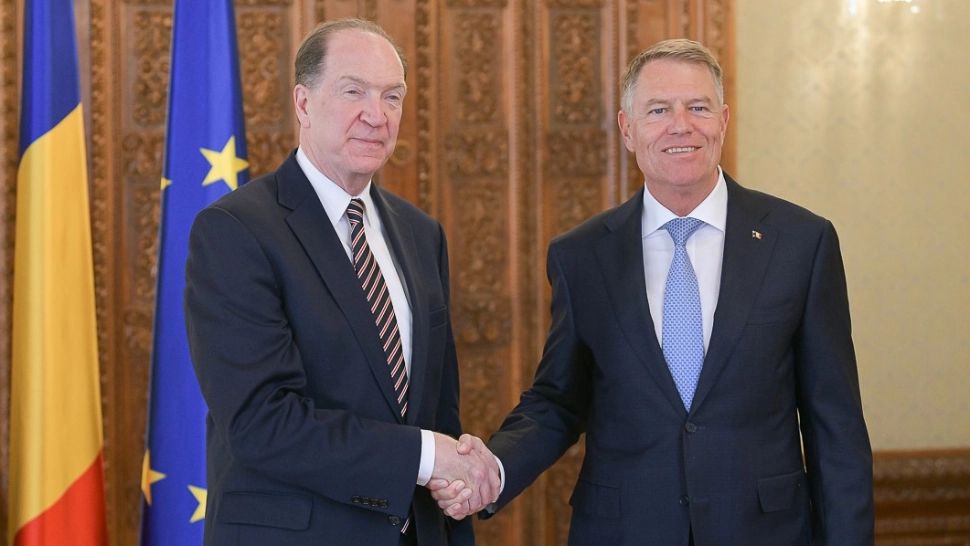 Klaus Iohannis și președintele Grupului Băncii Mondiale, David R. Malpass Foto: Presidency.ro