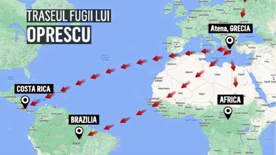 Hartă fugă Oprescu / Captură video
